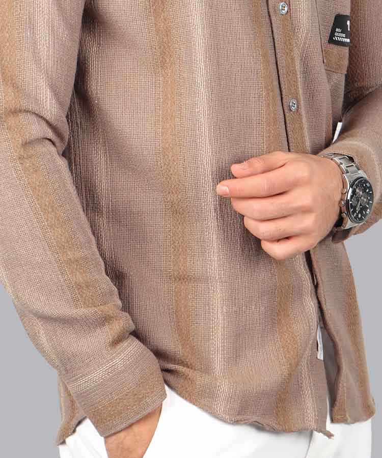                                                                                                       خاکی شکلاتی طوسی نسکافه ای سورمه ای پیراهن آستین بلند فیت 0126  - تصویر 3