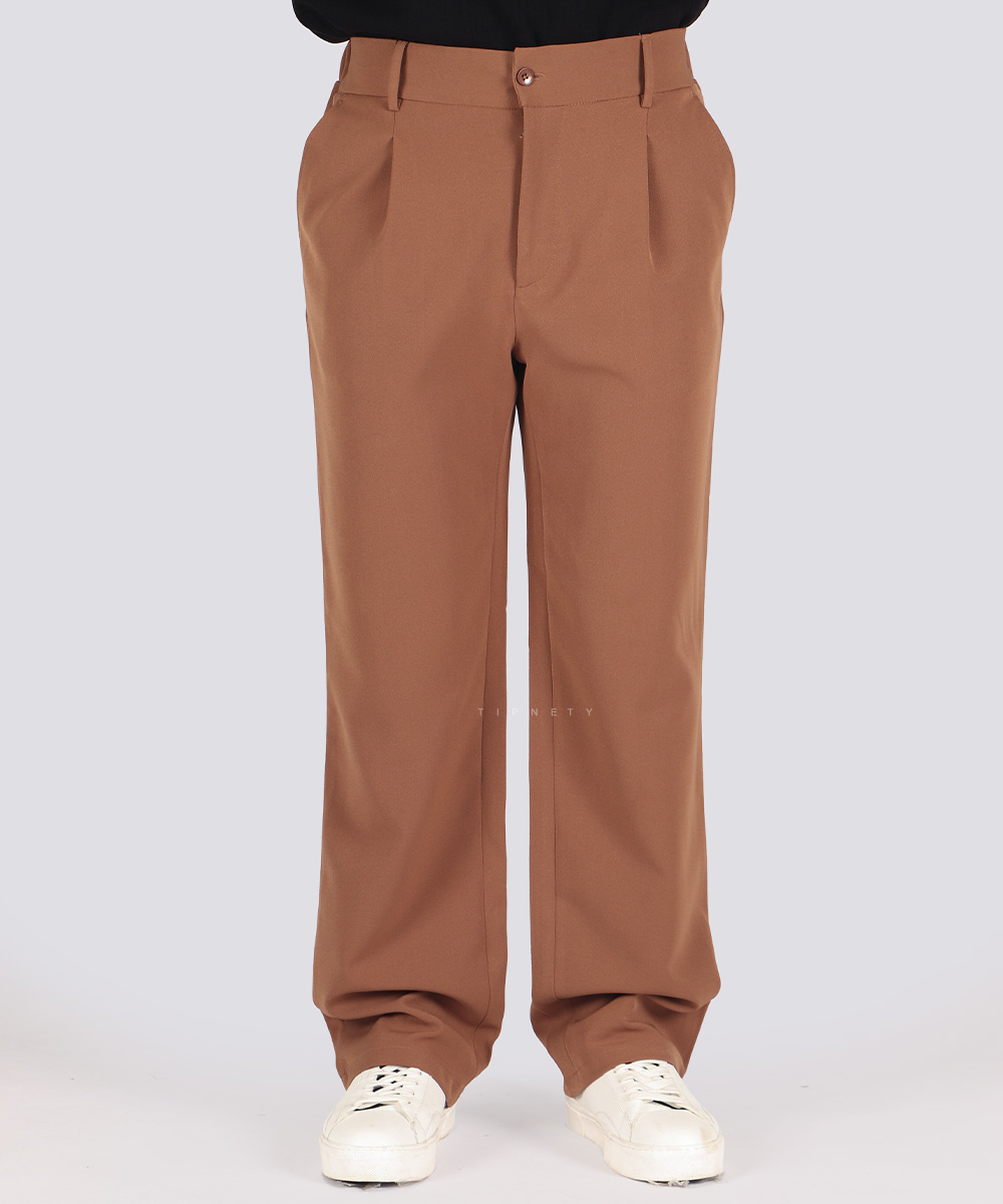                                                                 سورمه ای طوسی تیره مشکی کرم شکلاتی شلوار پارچه ای بگ استایل 0921  - تصویر 3