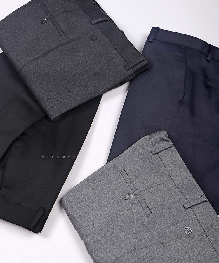                                                             ذغالی مشکی طوسی سورمه ای شلوار پارچه ای راسته 0812  - تصویر 4