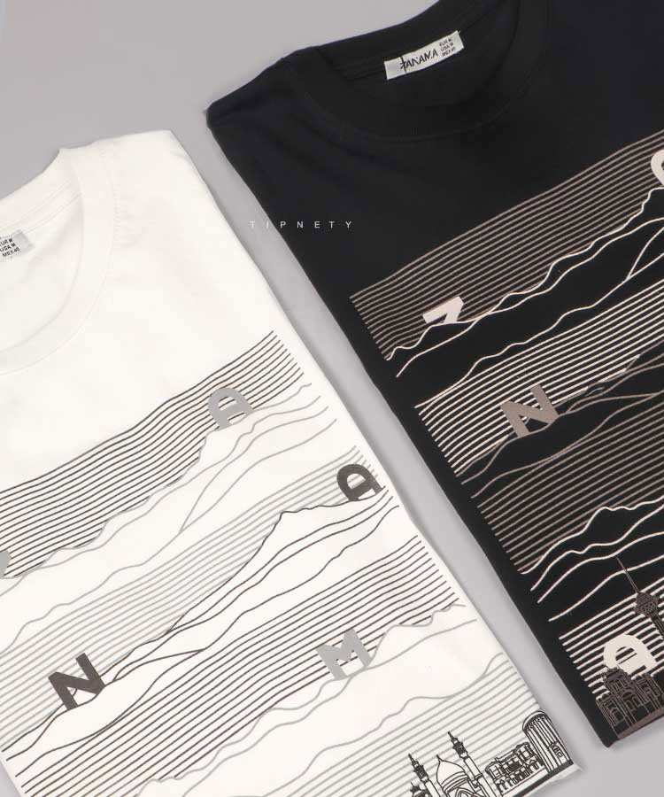 تیشرت شهر تهران طرح دار مردانه 1407