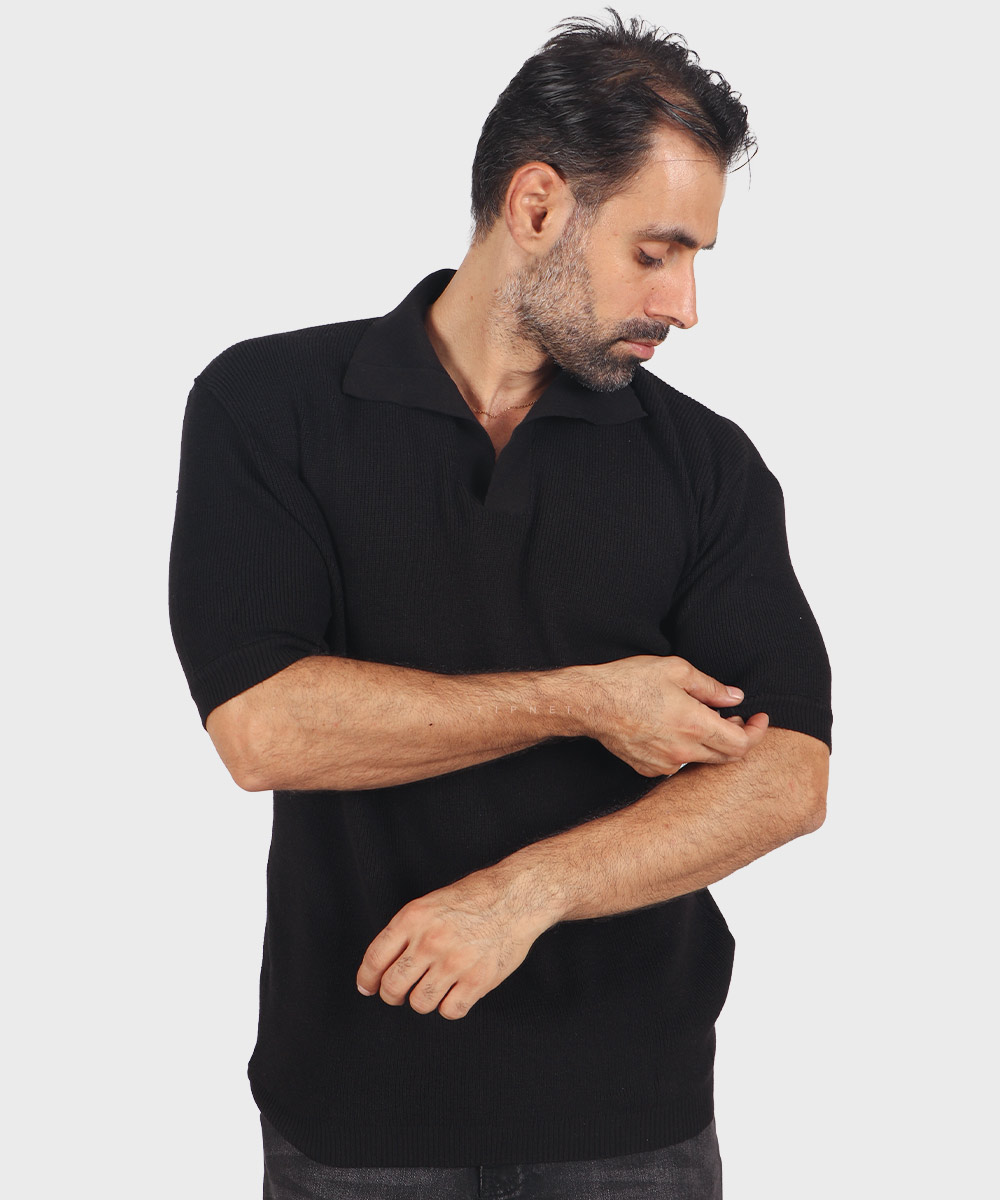                         شیری مشکی سبز تیشرت یقه دار 3314  - تصویر 11