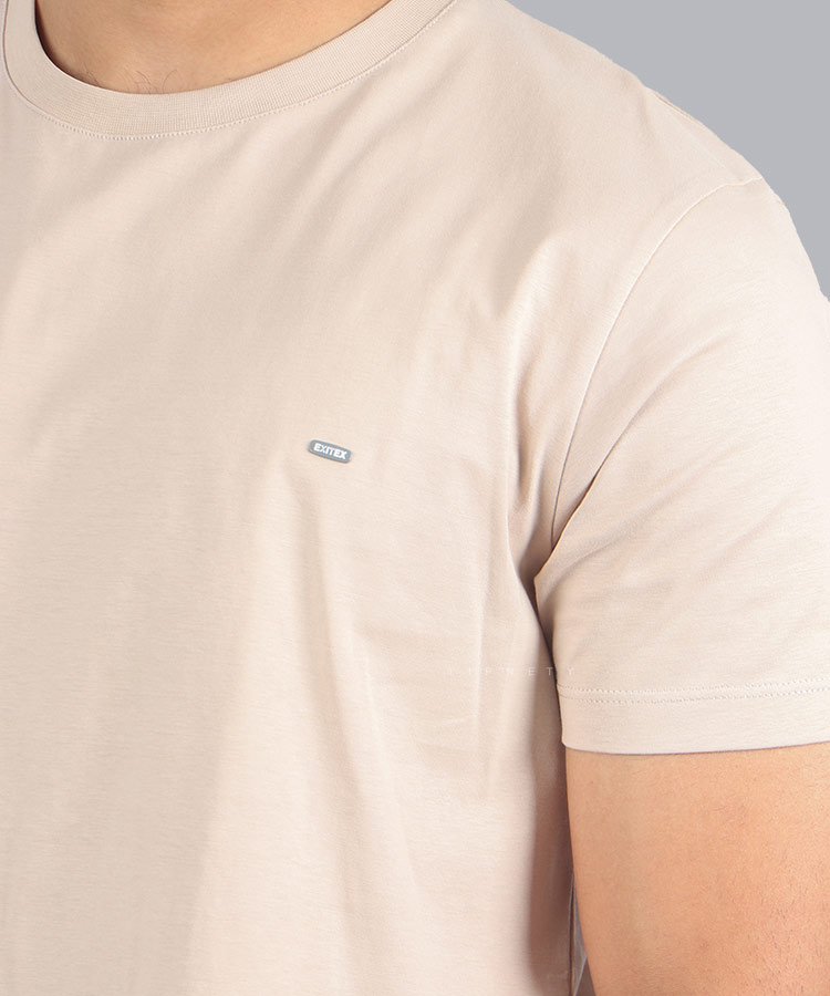 تیشرت ساده کرم مردانه 9122