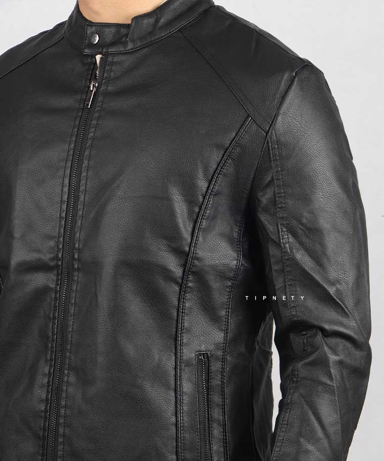 کت چرم مردانه مشکی 2017