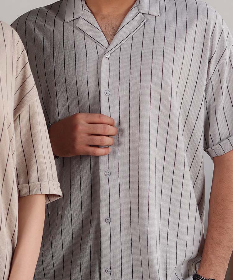                         طوسی سفید کرم پیراهن یقه انگلیسی 1740  - تصویر 4