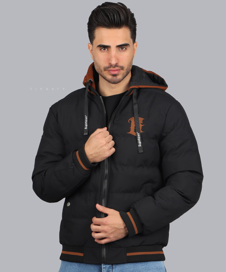                                                                                                                                                       خاکی سبز   سفید           مشکی     زمستانه کاپشن 0133  - تصویر 3