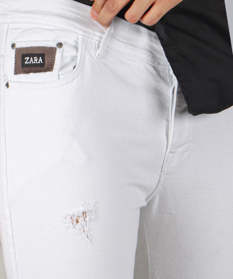                         سفید شلوار جین اسکینی 0455  - تصویر 4