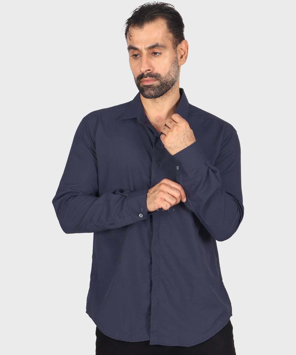                                           آبی روشن سبز مشکی یشمی یاسی نفتی پیراهن آستین بلند فیت 0939  - تصویر 12