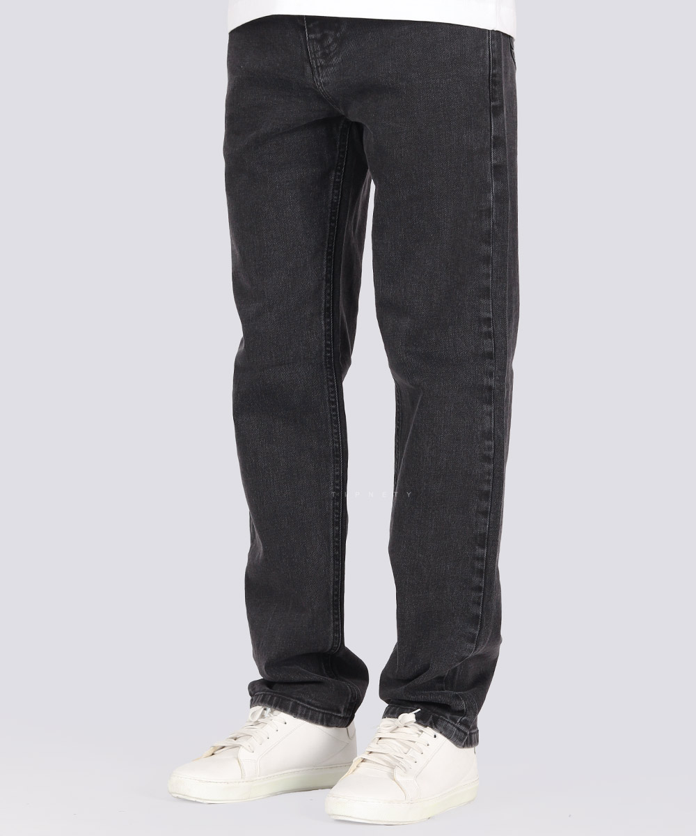 شلوار جین راسته مردانه ذغالی 2908