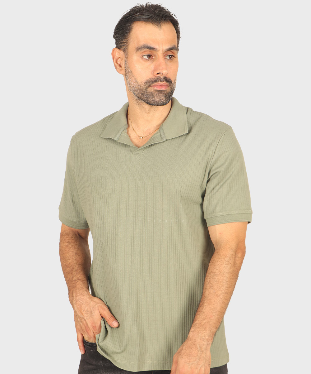                                     سورمه ای صدری آجری آبی روشن مشکی خاکی یشمی کرم تیشرت یقه دار 1756  - تصویر 8