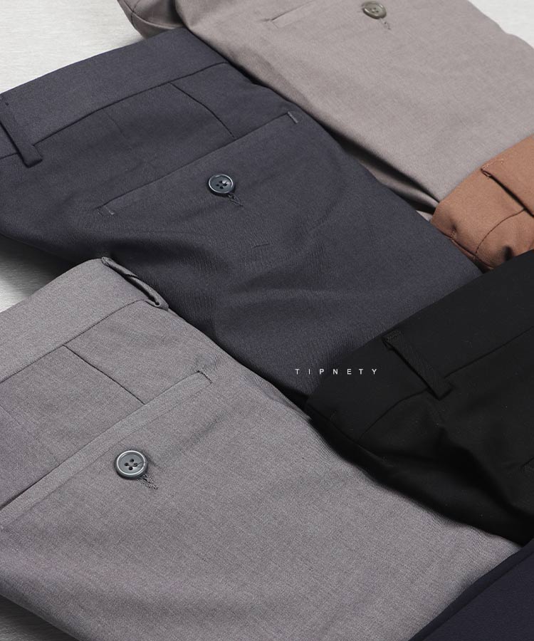                                                         طوسی روشن شکلاتی کرم طوسی تیره سورمه ای مشکی شلوار پارچه ای راسته 0909  - تصویر 14