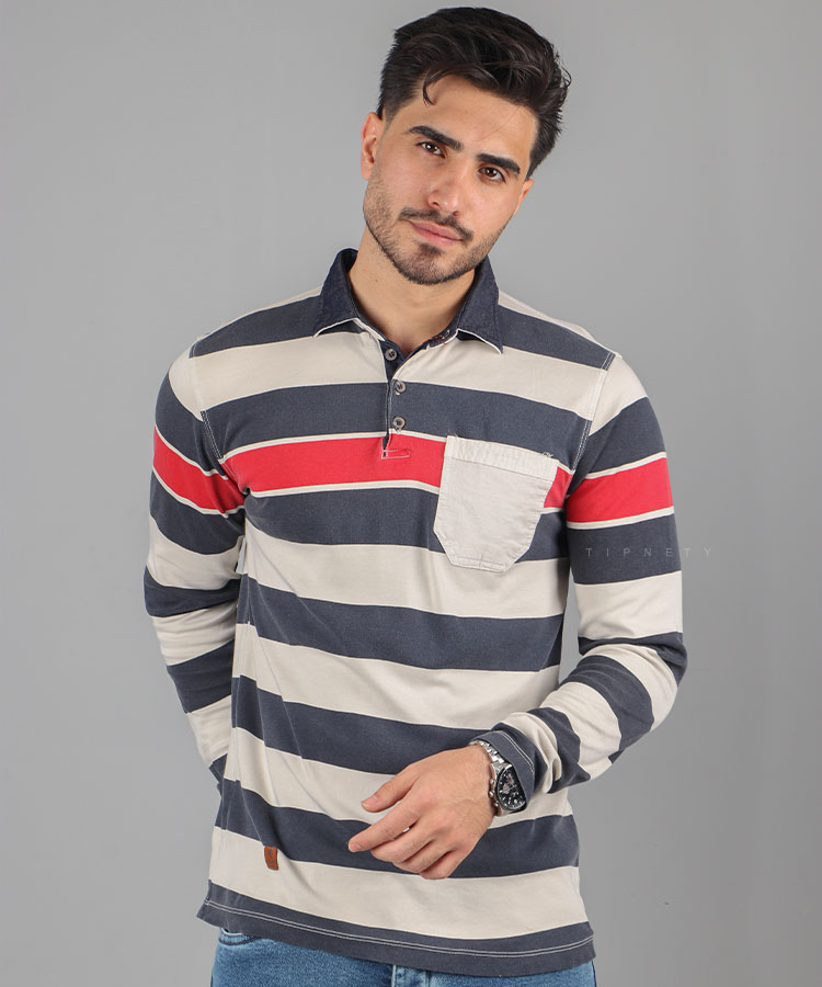 تیشرت یقه دار مردانه آستین بلند 0917