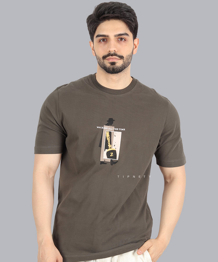                                                 لجنی سورمه ای مشکی تیشرت چاپی 1419  - تصویر 3