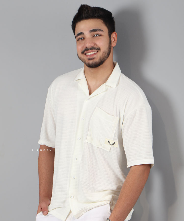                                         خاکی آجری سفید مشکی پیراهن یقه انگلیسی 0766  - تصویر 3