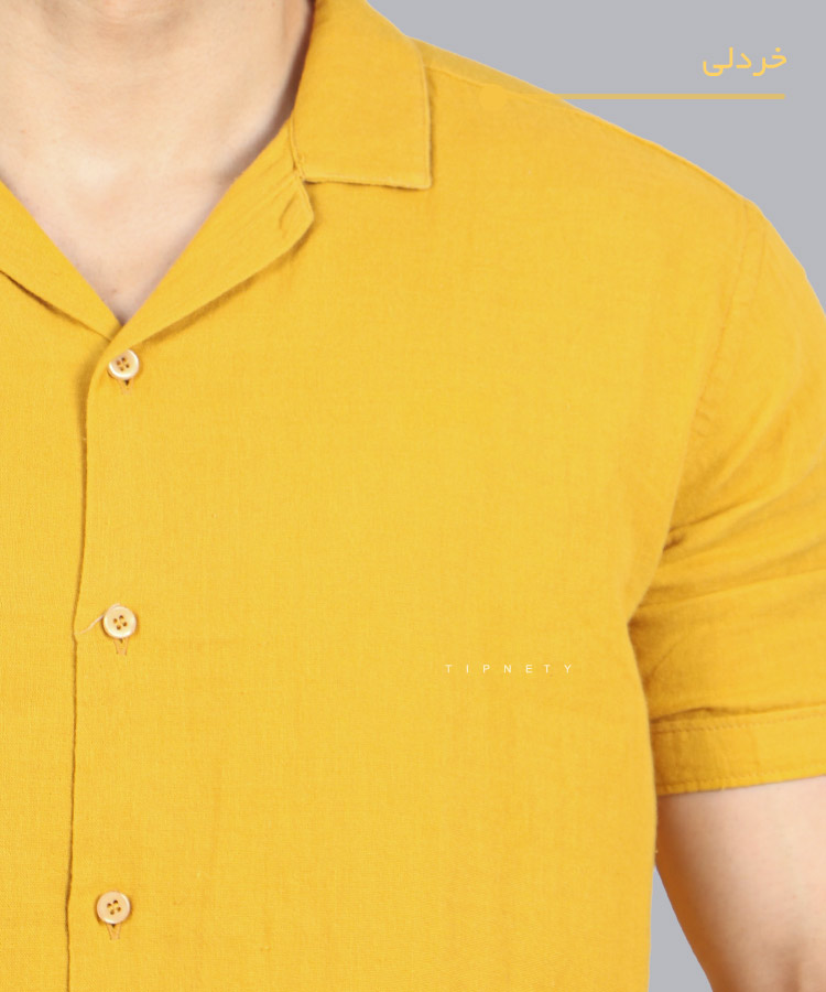                                                                                                 طوسی تیره خردلی خاکی سبز شارپ فرمی پیراهن لش 0207  - تصویر 5