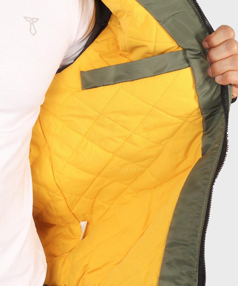         لجنی سبز مشکی زمستانه کاپشن 7652  - تصویر 4