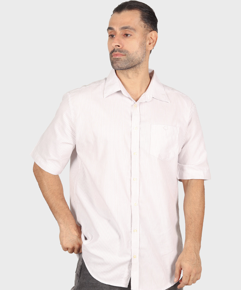         کرم پیراهن آستین کوتاه کلاسیک 1292  - تصویر 4