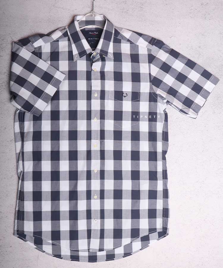 پیراهن آستین کوتاه مردانه چهارخانه 0937