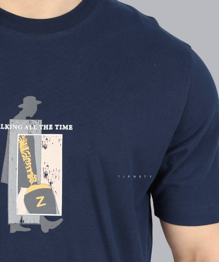                                                 لجنی سورمه ای مشکی تیشرت چاپی 1419  - تصویر 5