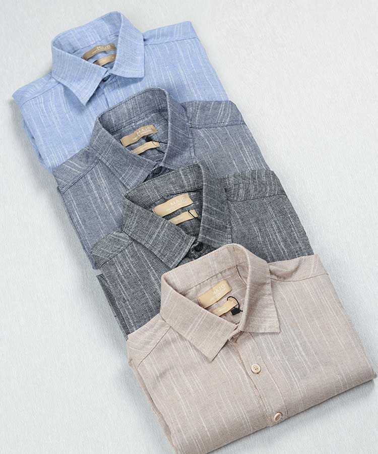                                                 آبی تیره آبی روشن طوسی تیره طوسی روشن کرم پیراهن لش 4345  - تصویر 2