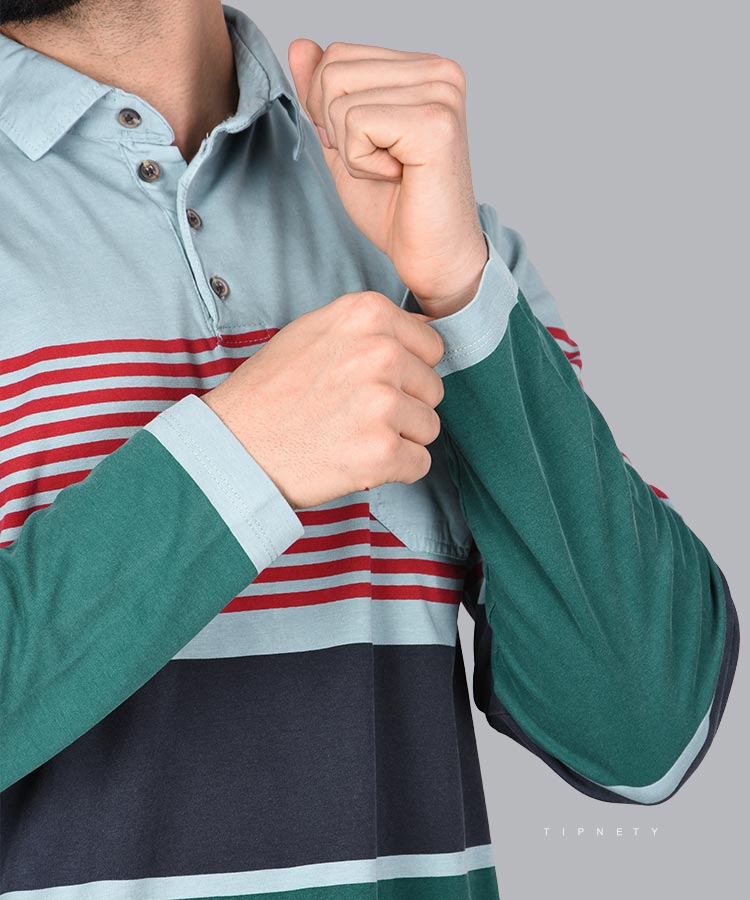                                                                                           ذغالی زرد آبی سبز پاییزه تیشرت 0905  - تصویر 5