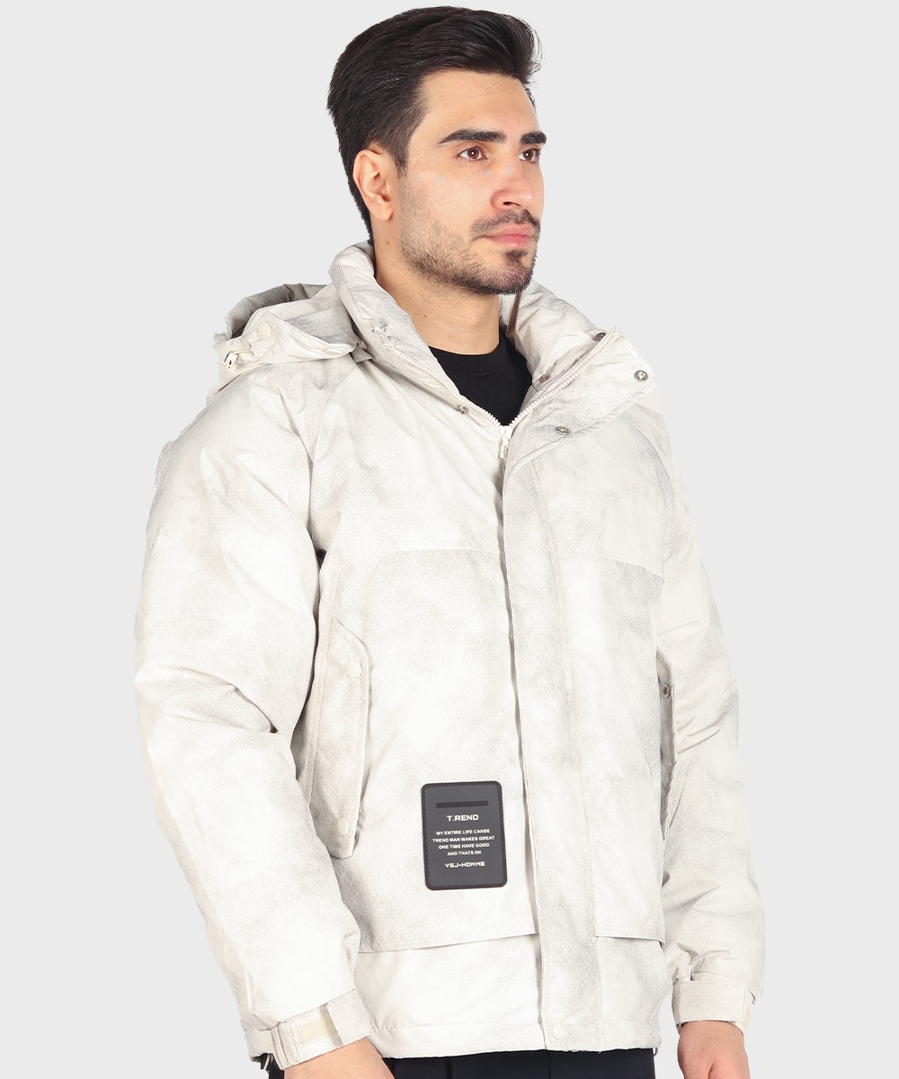 مشکی خاکی استخوانی زمستانه کاپشن 9659  - تصویر 12