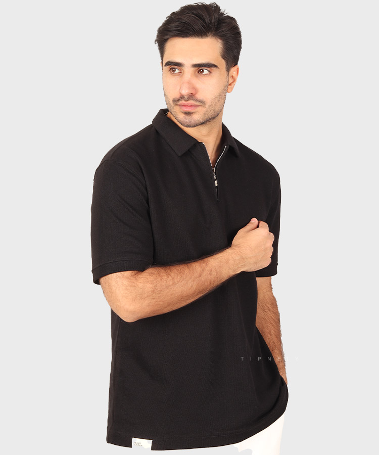 تیشرت نیم زیپ مردانه لش 3431