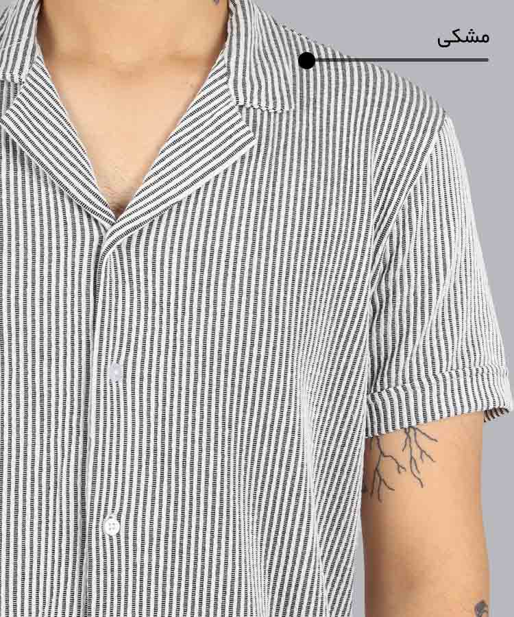                                                                                                                                                         سورمه ای کرم طوسی مشکی پیراهن یقه انگلیسی 1679  - تصویر 10