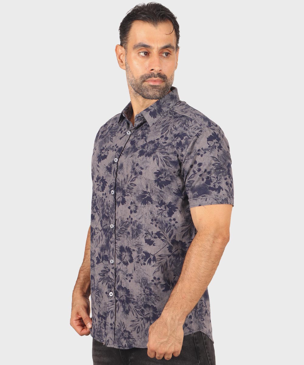             شکلاتی سورمه ای مشکی سبز دودی پیراهن آستین کوتاه فیت 0935  - تصویر 3