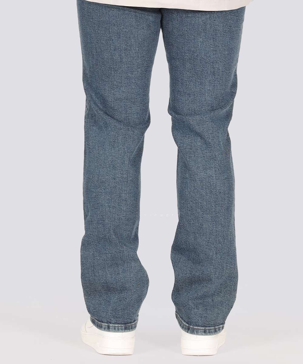           ذغالی آبی تیره طوسی سورمه ای شلوار جین رگولار 4896  - تصویر 3