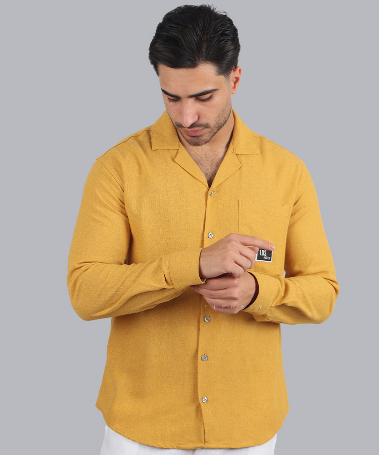                                                                                                                                                                                       نسکافه ای خردلی یشمی سفید دودی مشکی پیراهن یقه انگلیسی 0329  - تصویر 3