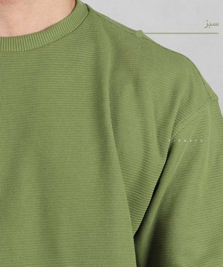                                                                                                                                                 کرم سفید لجنی یشمی دودی سبز مشکی سورمه ای تیشرت لش 1599  - تصویر 9