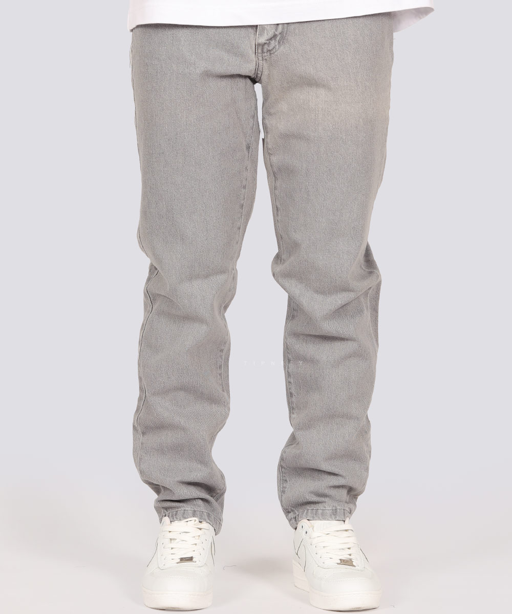 شلوار جین مام فیت مردانه طوسی 0804