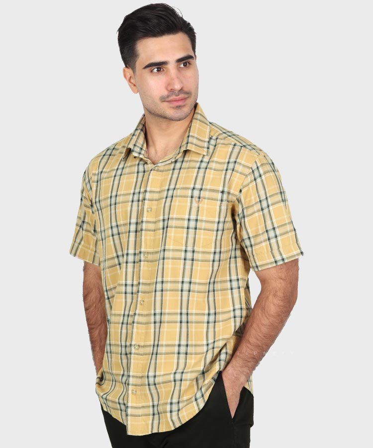         شتری پیراهن آستین کوتاه کلاسیک 0941  - تصویر 4