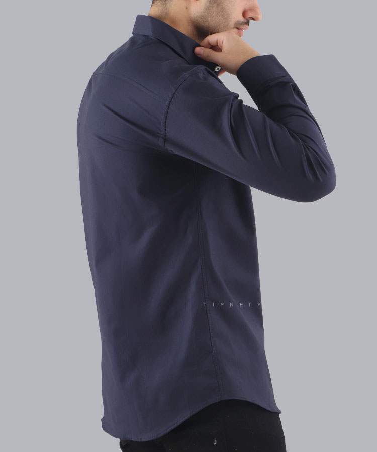                                                                                                                                                                                                             طوسی تیره سورمه ای آبی روشن طوسی روشن سفید لجنی پیراهن آستین بلند فیت 0671  - تصویر 5