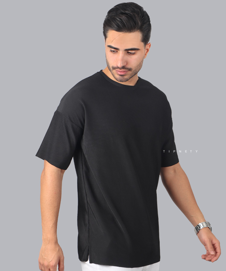 تیشرت لش مشکی ساده مردانه 1793