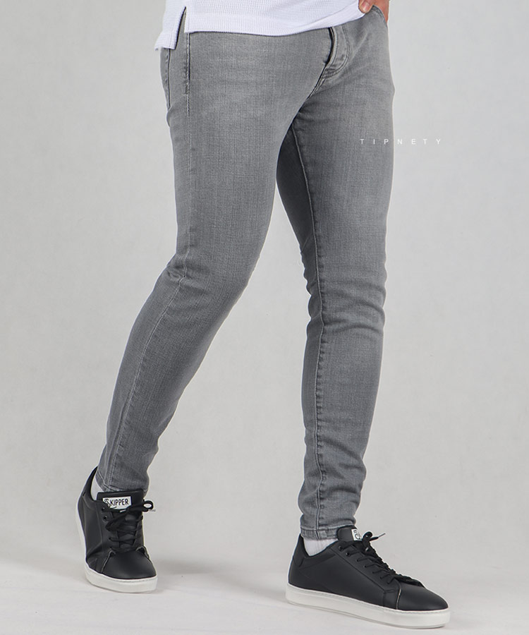 شلوار جین اسکینی مردانه طوسی روشن 1059