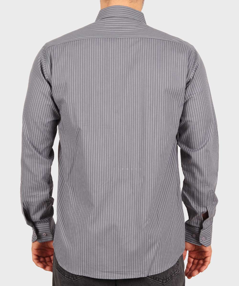                               طوسی دودی سفید آبی روشن پیراهن آستین بلند فیت 0346  - تصویر 8