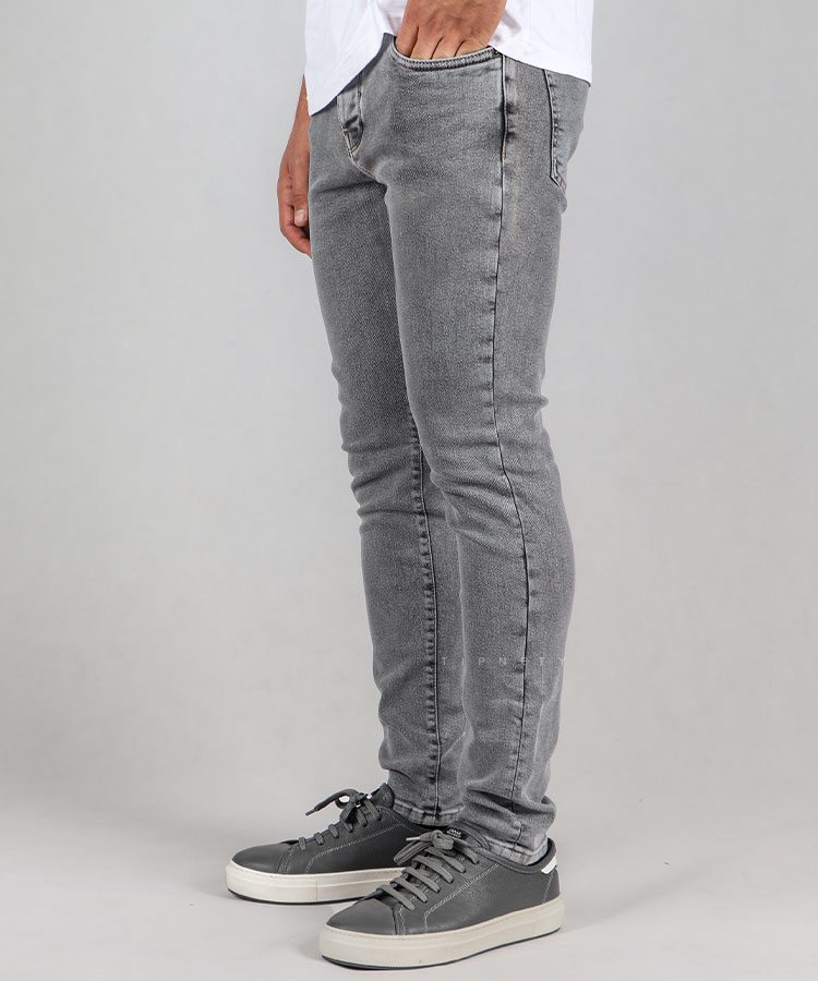 شلوار جین اسکینی مردانه طوسی 3689