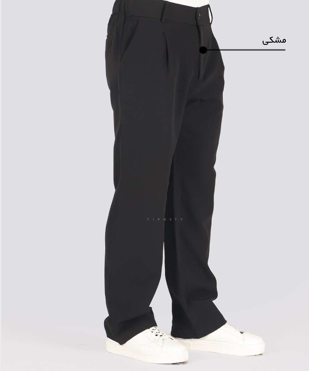                                                                 سورمه ای طوسی تیره مشکی کرم شکلاتی شلوار پارچه ای بگ استایل 0921  - تصویر 7