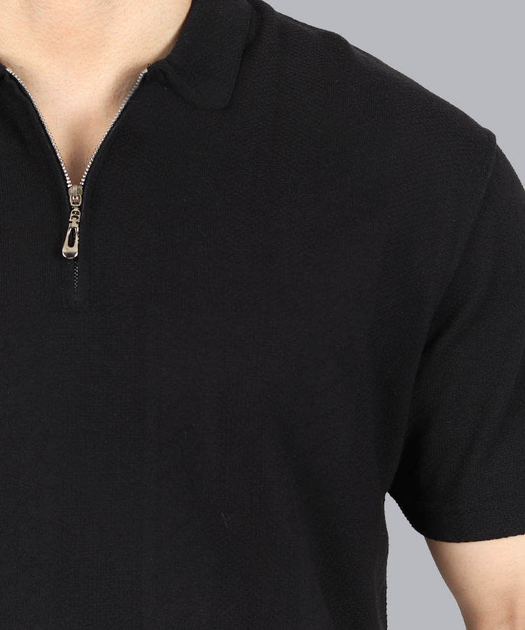                                 مشکی تیشرت یقه دار 3247  - تصویر 3