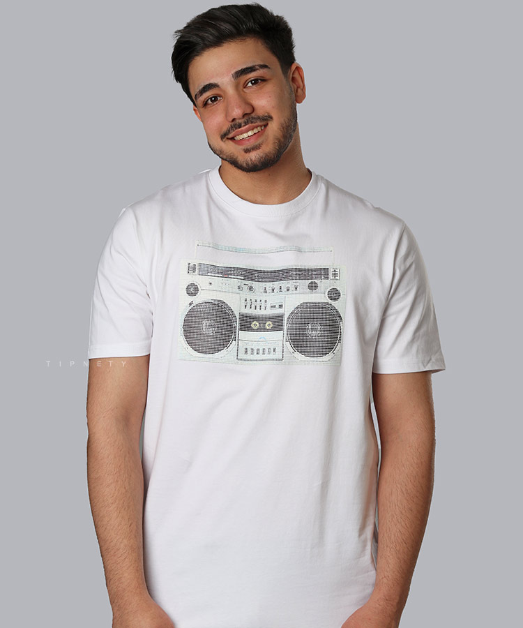 تیشرت طرح دار مردانه طرح رادیو 1910