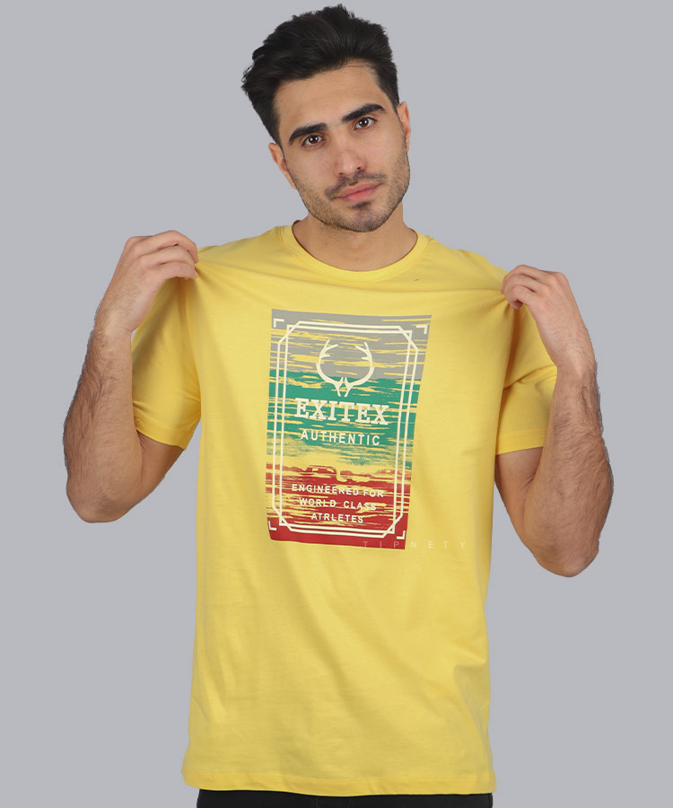                                                                                                                                         سورمه ای سفید زرد کاربنی ملانژ تیشرت چاپی 0417  - تصویر 6