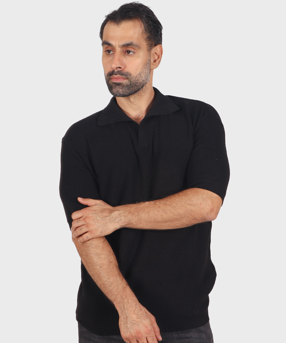                         شیری مشکی سبز تیشرت یقه دار 3314  - تصویر 13