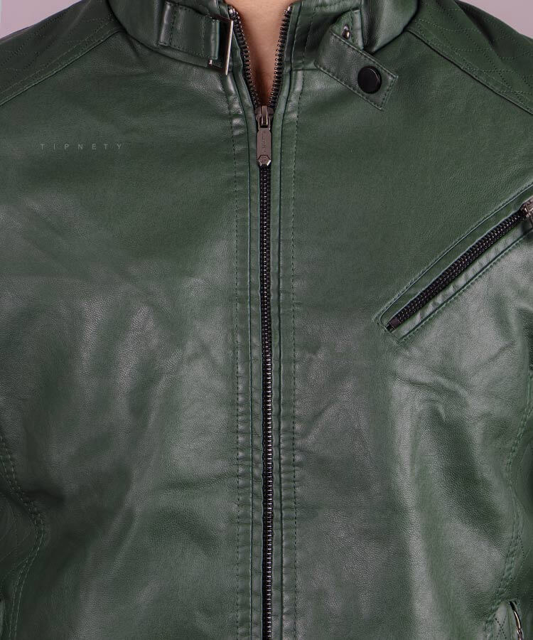                                                                                                                                               شکلاتی یشمی     مشکی زمستانه کت چرم 2318  - تصویر 14