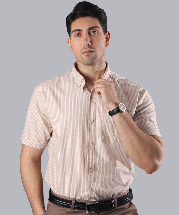 پیراهن آستین کوتاه مردانه مجلسی 4406