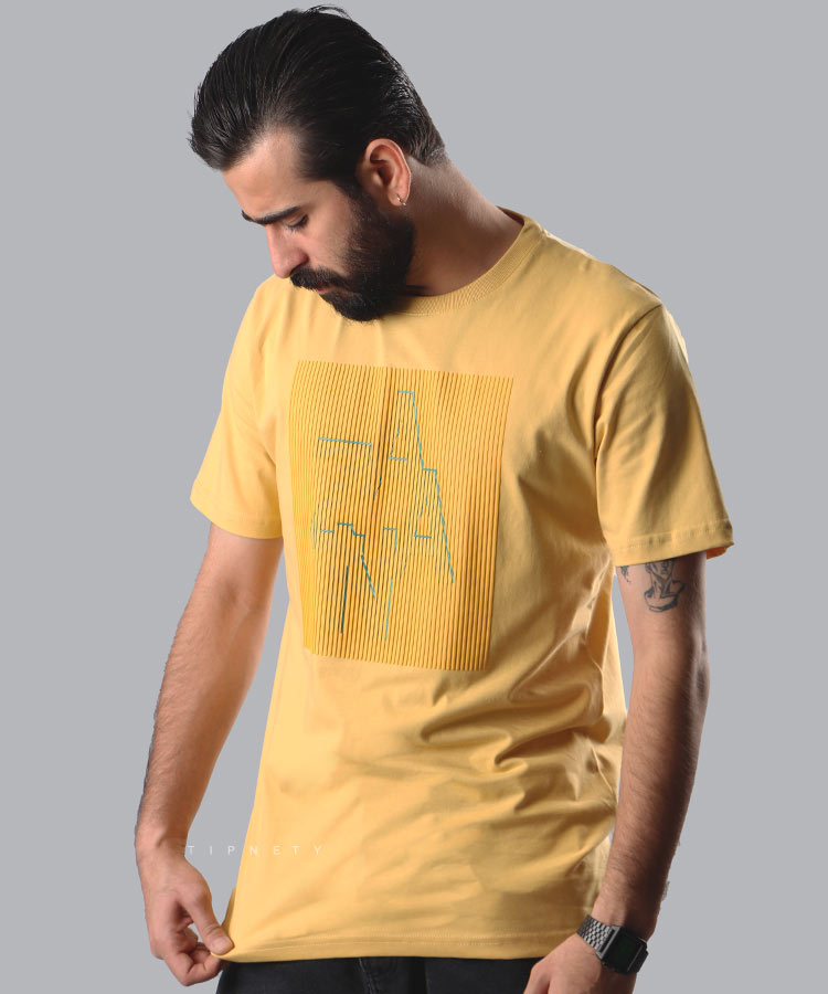                                 سفید مشکی خردلی طوسی تیشرت چاپی 1909  - تصویر 3