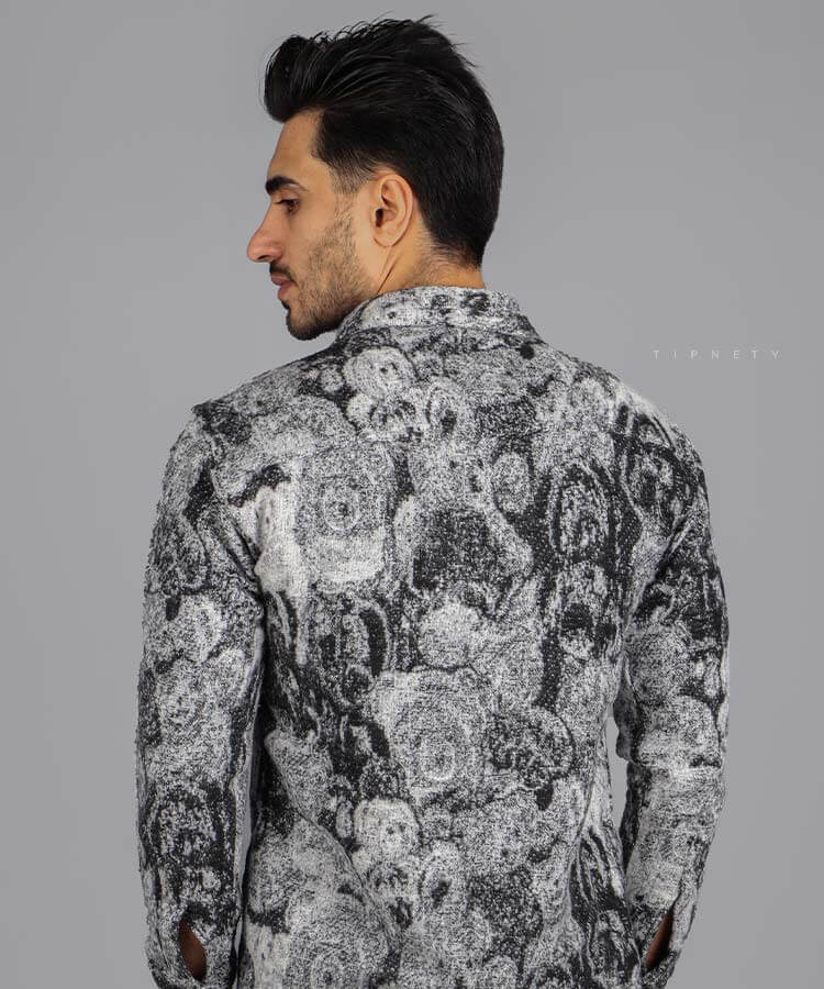                                                                                         کرم سورمه ای مشکی پاییزه پیراهن 0843  - تصویر 10