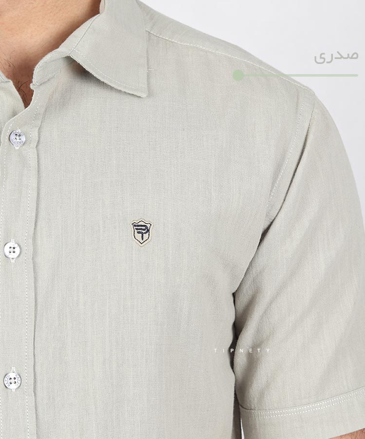                     لجنی زیتونی سبز آبی روشن آبی تیره سفید صدری سورمه ای خاکی پیراهن آستین کوتاه فیت 0876  - تصویر 14