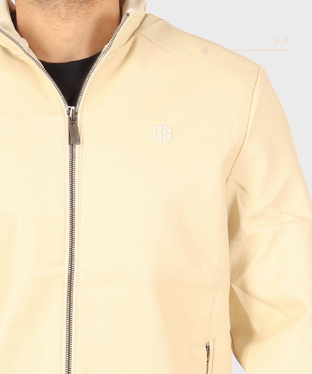                 خاکی مشکی کرم شیری زمستانه کت چرم 6317  - تصویر 6