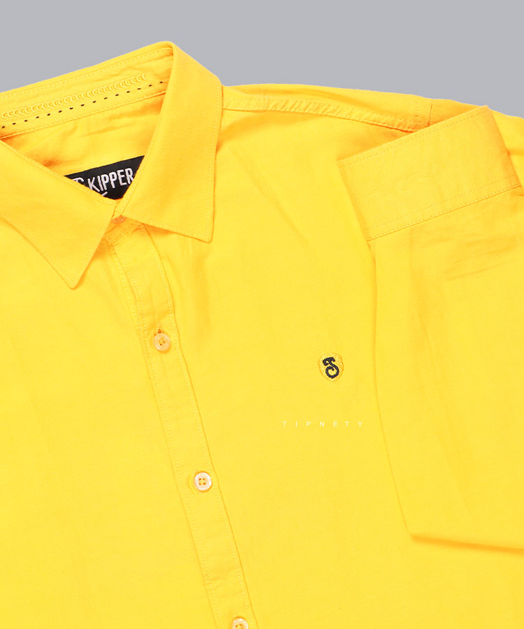 پیراهن مردانه آستین بلند زرد 2411